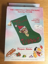 X14 Discontinued Pooh & friends X stitch kit Tigger's Christmas Tree Stocking
