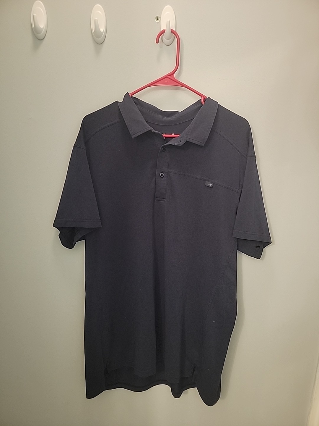 ARC'TERYX Polo Arcteryx Uomo XL Captive SS Performance Elasticizzata Nera Manica Corta