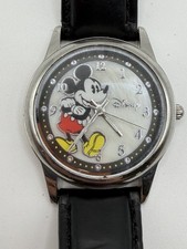 ACCUTIME DISNEY MK1089 MICKEY MOUSE WATCH WITH BLACK BAND NEW BATTERY