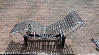 Original vintage LC 4 Liege Cassina von Le Corbusier Leder schwarz