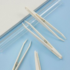 12Pcs Mini Craft Tweezers Steel Flat Headed Making Tweezers for DIY Crafts