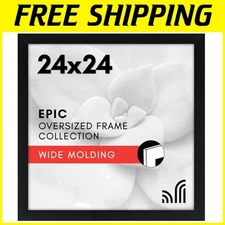 Contemporary 24x24 Black Frame - Hanging Hardware Included