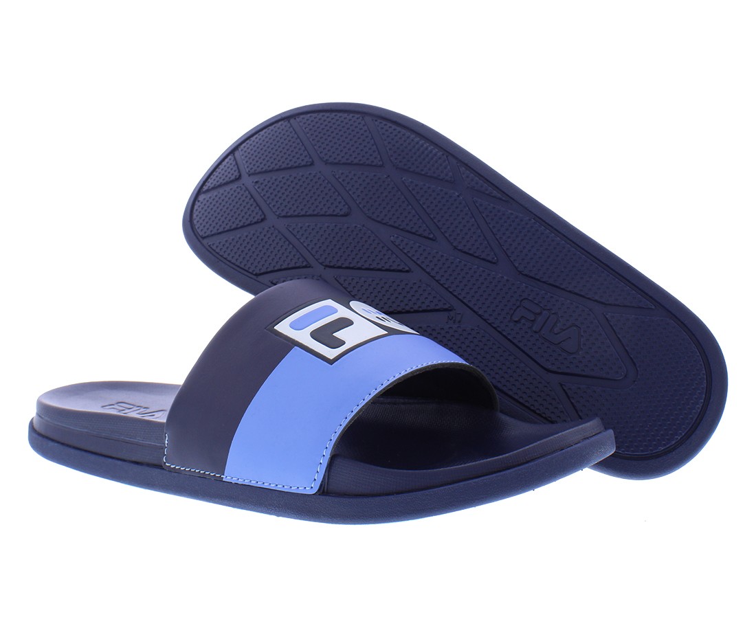 Fila Drifter Lux 10 Slide Mens Shoes Size 7, Color: Navy/Marina/Gardenia
