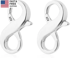 2 Pieces Double Opening Lobster Clasps, 925 Sterling Silver Lobster Clasp Jewel