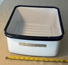 Enamel Porcelain Vegetable Bin Tub Garden Planter Retail Display Shabby Vintage