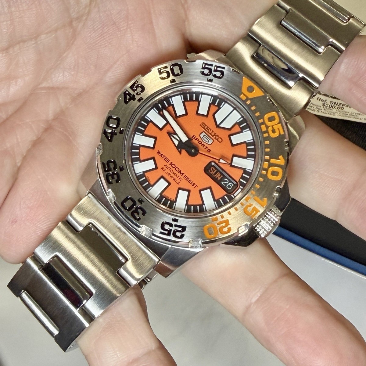 Seiko 5 Sports 7S36-03D0 Baby Monster Orange Dial Automatic Men
