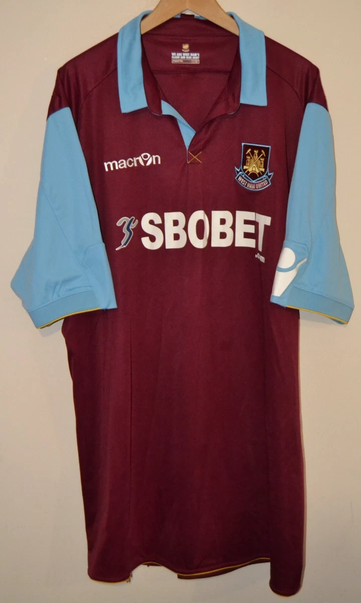 Maillot Foot West Ham United Extérieur 2010-2011 Macron - Homme XXL (taches)