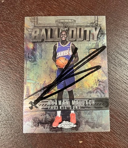 2025-26 Topps Chrome Khaman Maluach IP Auto Autographed Signed Ball of Duty Card