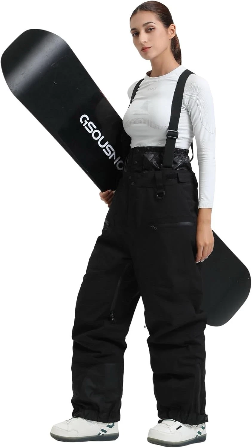 GSOU SNOW Womens Baggy Snowboard Pants Ski Bibs Snow XXL