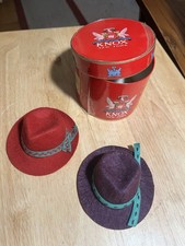 2 Vintage KNOX HATS Mini Salesman Sample Hats Felt Red Purple Pauson  s Of SF