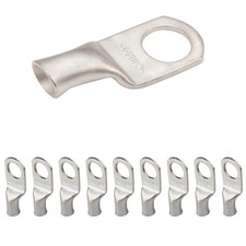 SELTERM 10pcs 8 AWG-3/8 Stud Tinned Copper Wire Lugs, Heavy Duty Battery Cable