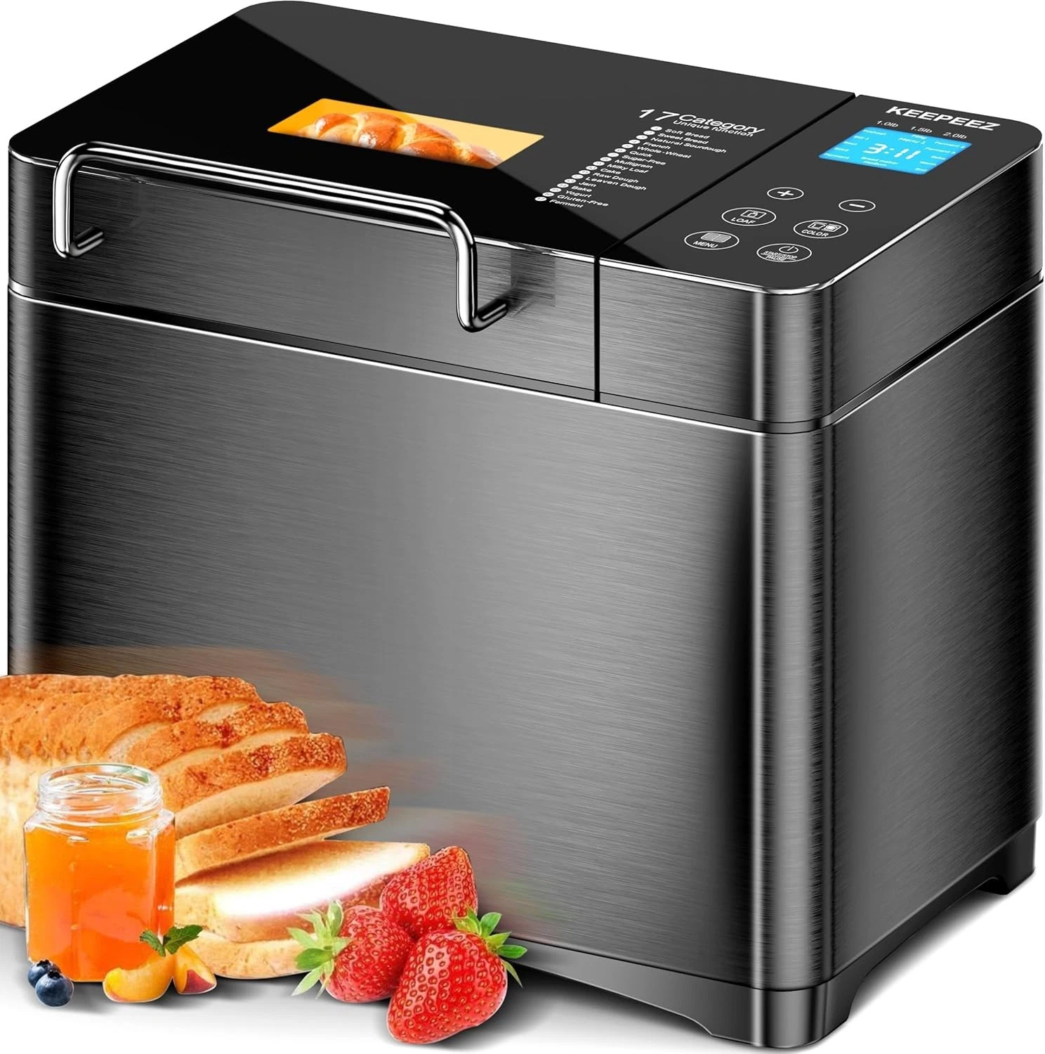 KEEPEEZ 2LB 710W Convection Bread Maker 17-in-1 Automatic Machine Ceramic Pan
Opens in a new window
