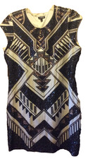 Express Black & White Geometric Sequin Dress -  X Large Party / Cocktail Dress
