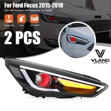 Vland Led Headlights For 2015-2018 Ford Focus 3th Gen Demon Eyes W Sequential
