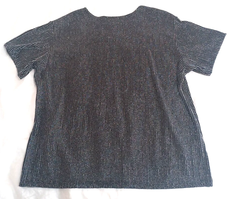 Top Impressions California De Colección Negro Brillo Metálico Talla XL Elástico Rayas EE. UU. Foto 2 de 4