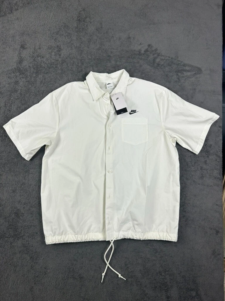 Nike Club Camicia Uomo Taglia XL Manica Corta Oxford con Bottoni Bianco FN3902 133 $75