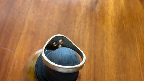 Talking Tree Clay and Stone Signet 14k gold and rose cut grey diamond ring $2200 - Picture 8 of 14