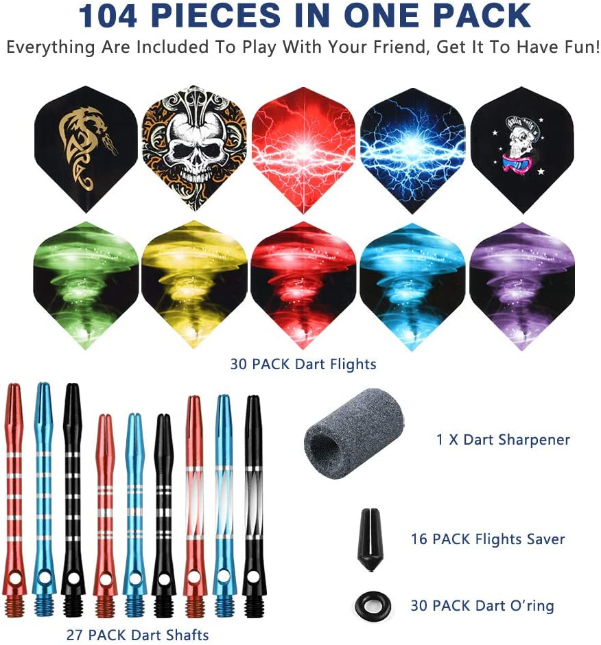 Dart Accessories Kit Including Aluminum Dart Shafts,Dart Flights