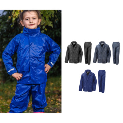 Result Core Junior Rain Suit R225J - Waterproof Childrens StormDri Winter Suit