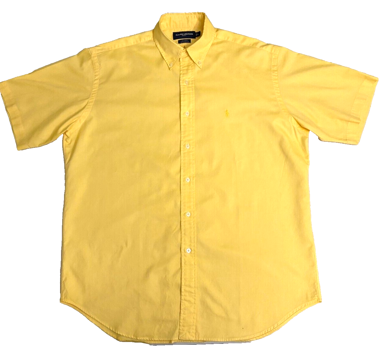 PONY Ralph Lauren Golf Camicia Uomo Grande Giallo Tilden Cotone Maniche Corte Logo