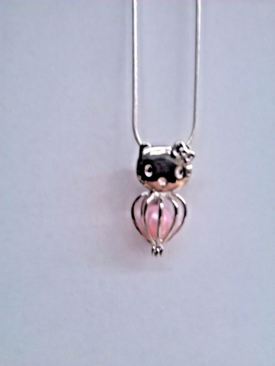 ハローキティ Wish Pearl ネックレス Make a Wish Pearl Cage Pendant Necklace - Hello Kitty - 925 Chain+
