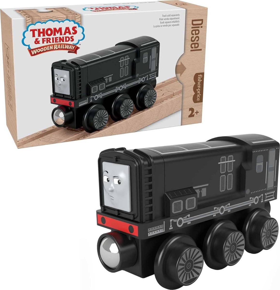 FISHER-PRICE THOMAS THE TRAIN WOODEN RAILWAY DIESEL LOCOMOTIVE