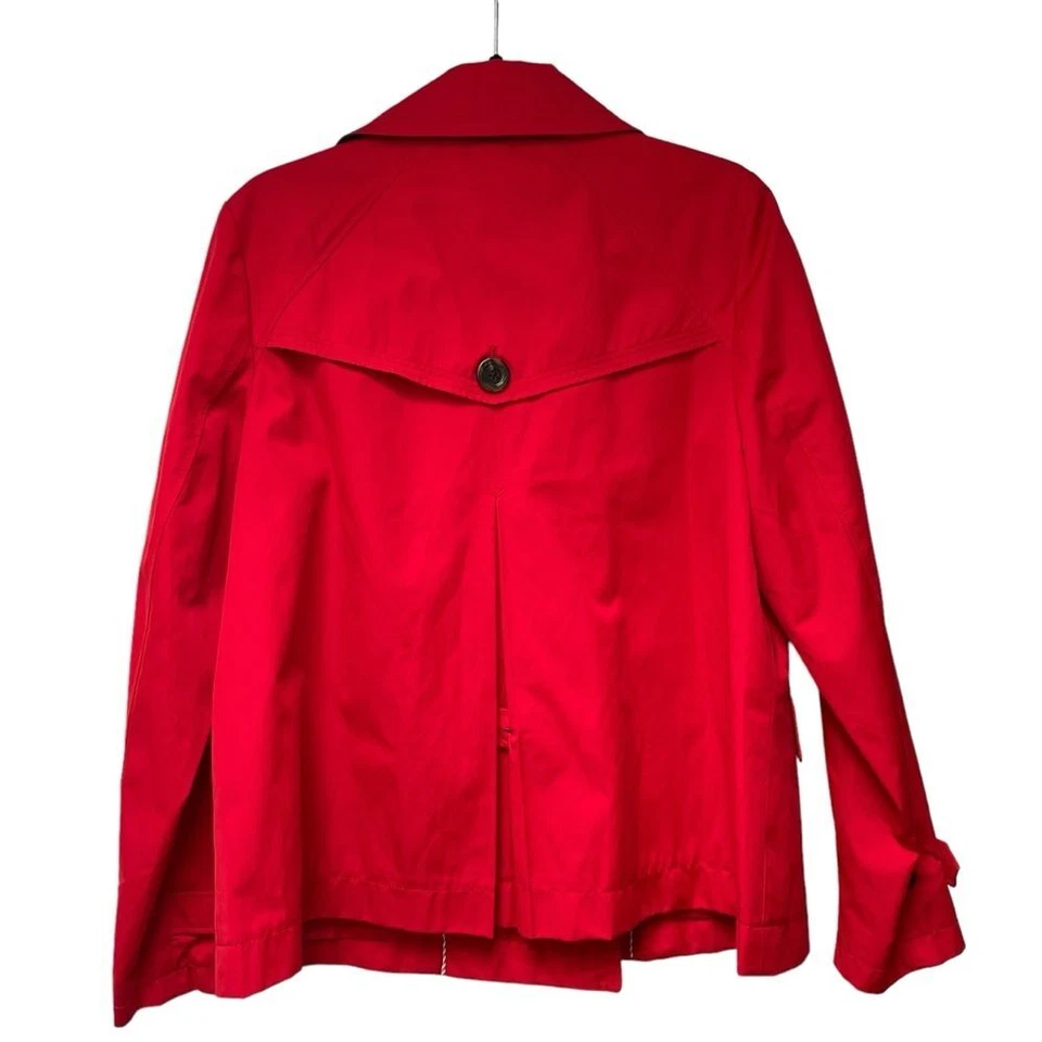 Chaqueta Abrigo de Lluvia Lands End Rojo Doble Pecho Estilo Chaquetón Mujer Mediana 10-12 Foto 3 de 4