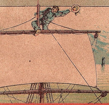 Lyon's Kozothium Trade Card  Victorian Winter & Cushing Princeton IL Sail Boat