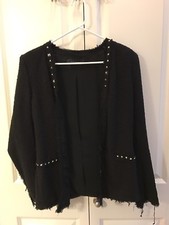 Pre Owned: Zara Black Blazer With Spikes   Size S
