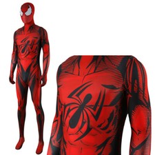 Upgraded SCARLET Spider-Man Jumpsuit Spandex Cosplay Bodysuit Costume Halloween
