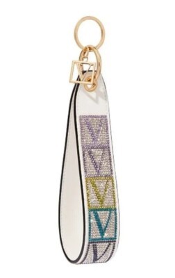 VICTORIAS SECRET V MONOGRAM SILVER SHINE WRISTLET STRAP RHINESTONE