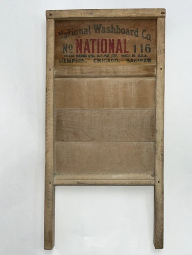 National Washboard Co. #116 Chicago Saginaw Memphis All Wood 12.5” X 23” Vtg