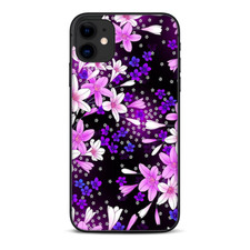 Skins Decal Wrap for Apple iPhone 11 - Purple Pink Colorful Flowers Lillies