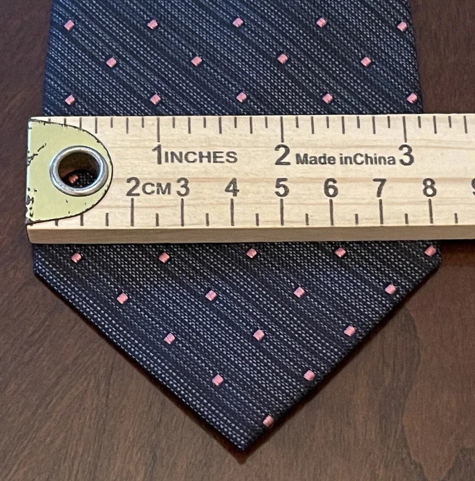 Corbata de cuello Van Heusen negra rosa 100 % seda para hombre hecha en China Foto 4 de 4