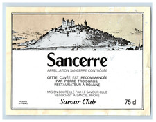 1970's-80's Sancerre Appellation Sancrre French Wine Label Original S50E