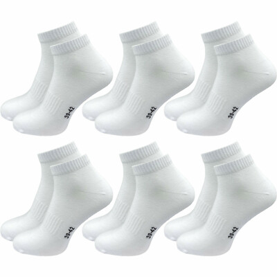 6 Paar Sport Quarter Socken Sneaker Socken knöchelhoch 80% Baumwolle
