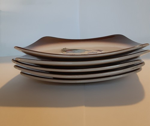 Set 5 piatti vintage frutteto decorati a mano gallo 5,75" - Foto 11 di 11