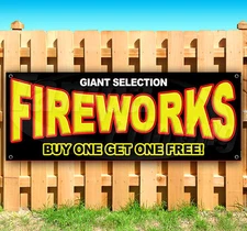 FIREWORKS Advertising Vinyl Banner Flag Sign Many Sizes USA 15" 18" 36" 48" 52"