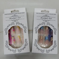2 Acrylic Nail Kits Do-It-Yourself  Beautiful Fingernail Kits Press On New!!