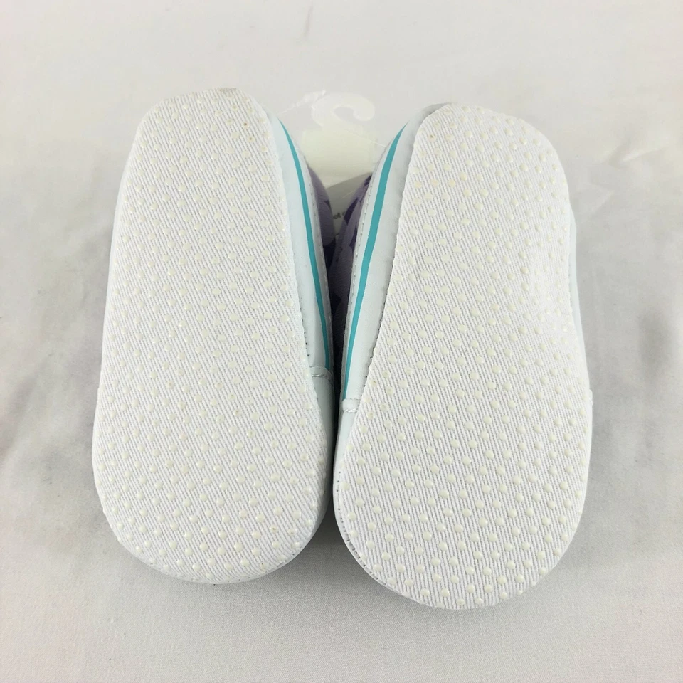 Luvable Friends Baby Girls Sneakers Canvas Soft Sole Purple Geometric 12-18M - Image 4 of 4