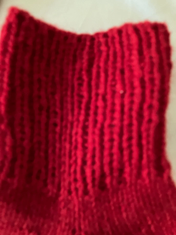 Meias de cama femininas 100% cashmere vermelhas macias feitas à mão M/G - Imagem 4 de 4