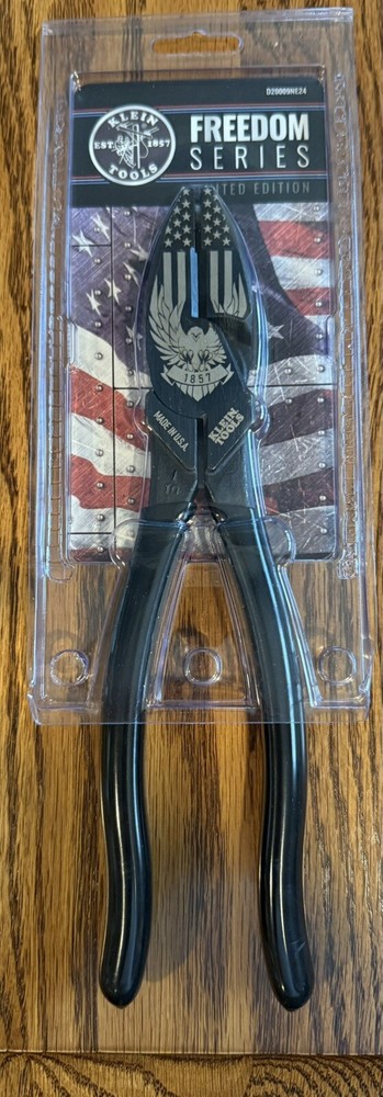 Klein Tools Limited Edition Freedom Lineman Pliers 9- 1/4 Inch Made in the USA