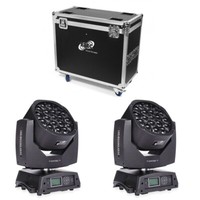 2 Etec Led Big Eye Moving Head 19X15 Watt Rgbw Set Flower Beam Washer Disco Club