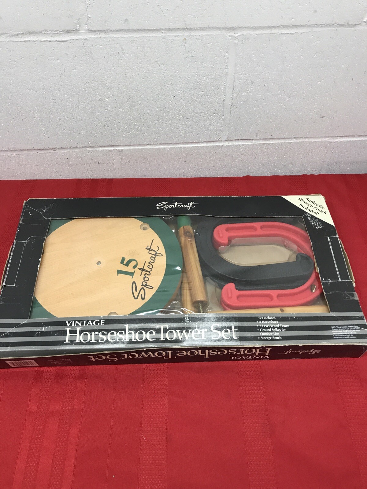 Vintage Horseshoe game Horseshoe Tower Set From Sportcraft Wood Target