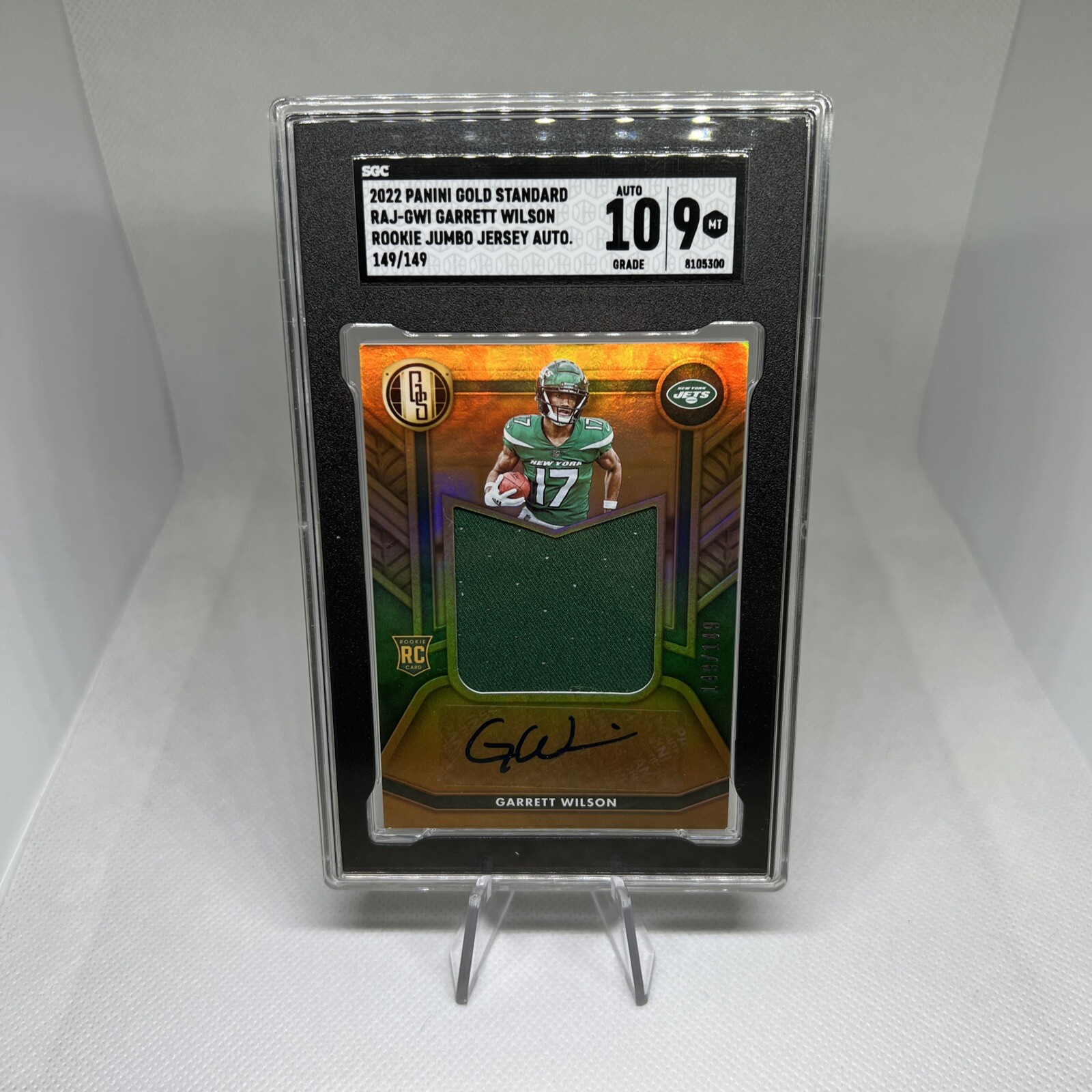 Garrett Wilson Panini Gold Standard Rookie Jersey Autographs Jumbo Relics #RAJGWI Base