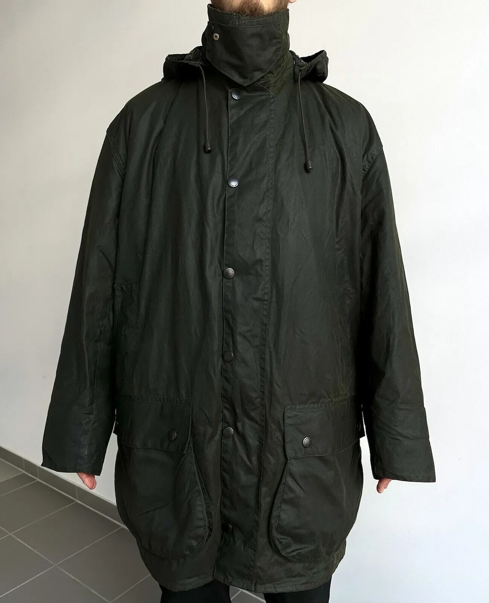 VINTAGE BARBOUR 2in1 BORDER WAX LINER HOOD MENS JACKET HUNTING C46