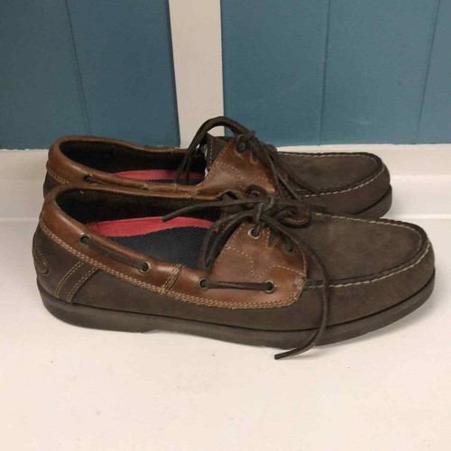 Mens Leeward Eyelet Brown Boat Shoes size 10 loafer slip on - Picture 4 of 8