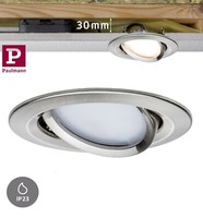 Paulmann Led Einbauleuchte Einzeln Nova Coin Eisen GebüRstet 6W Schwenkbar Ip23