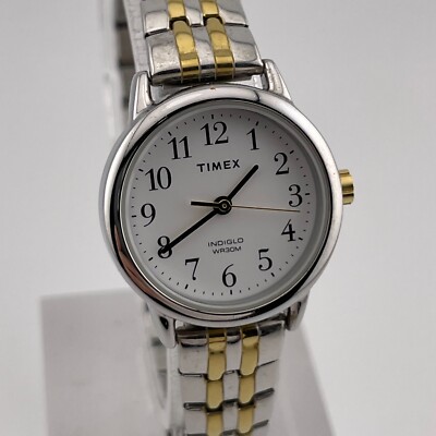 Timex Easy Reader Watch Womens Indiglo 25mm Case Stretch Bracelet Quartz