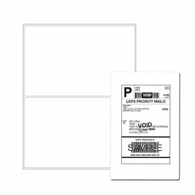 200 Round Corner 8.5x5.5 Shipping Labels Half Sheet Self Adhesive Paper